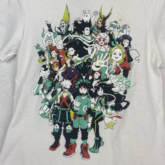 My Hero Academy Graphic Shirt Adult Medium White Anime Crewneck Short Sleeve - Picture 3 of 6